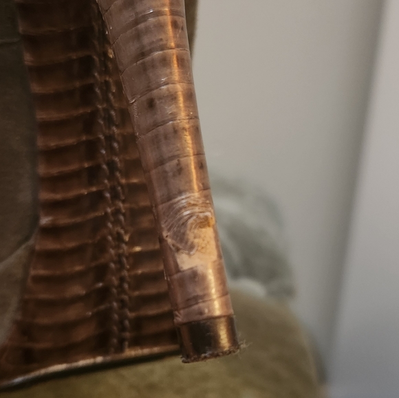 Michael Kors Grey Suede Platforms with Snake Skin Heels - Picture 4 of 4